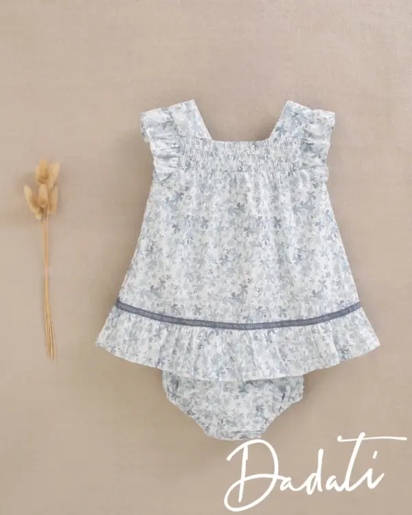 vestido bebe flores con braguita
