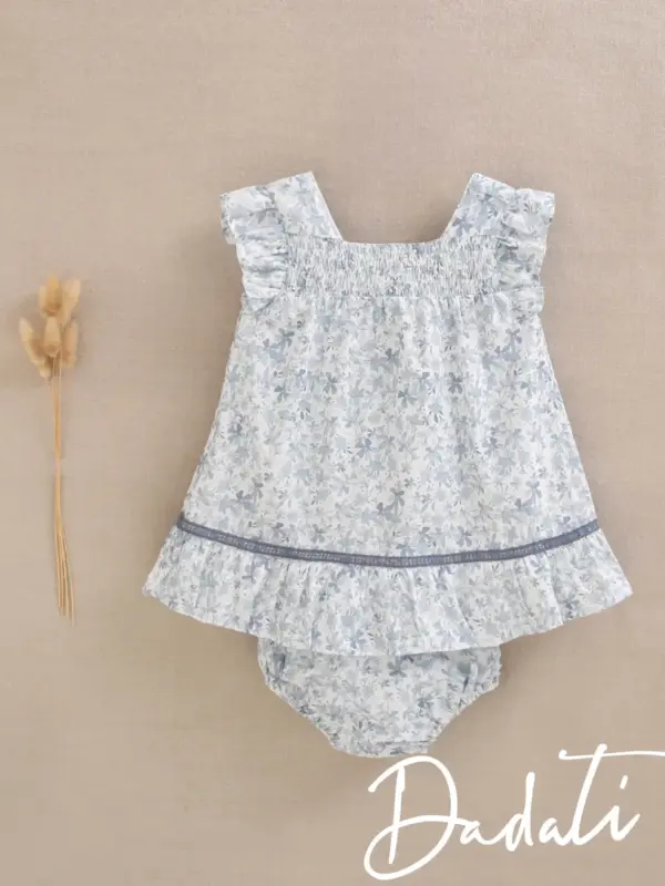 vestido bebe flores con braguita