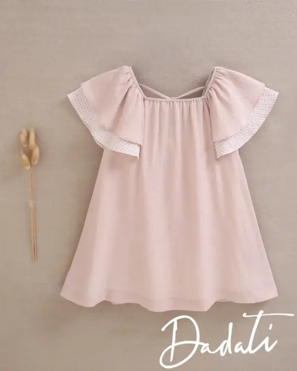 vestido niña maquillaje con volante de cuadros