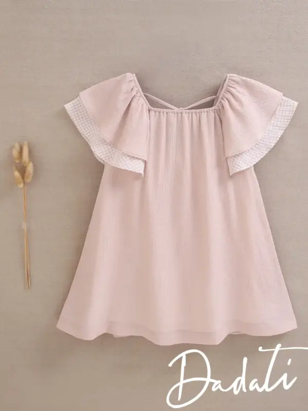 vestido niña maquillaje con volante de cuadros