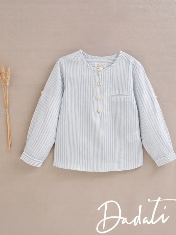 CAMISA NIÑO RAYAS VERDE BOTONES