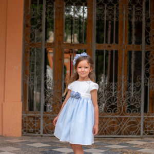 Vestido Falda Bicolor Azul