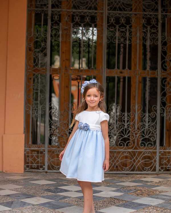 Vestido Falda Bicolor Azul