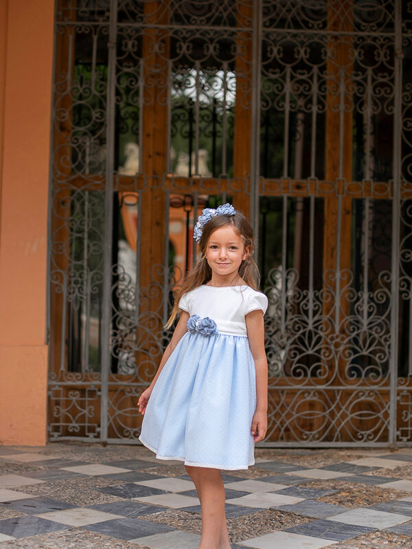 Vestido Falda Bicolor Azul