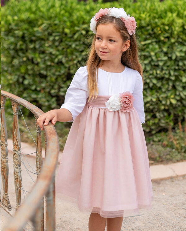 Vestido Tul Niña Manga