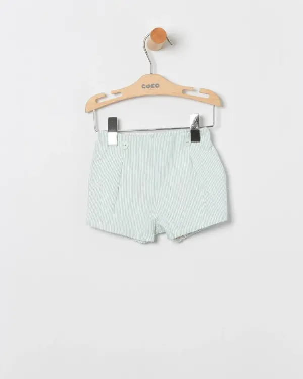 CONJUNTO BEBE NIÑO CAMISA Y RANITA RAYAS EN VERDE - Imagen 3