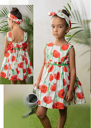 Vestido bebé amapolas rojas