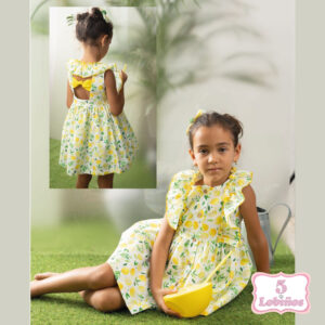 Vestido niña limones botones