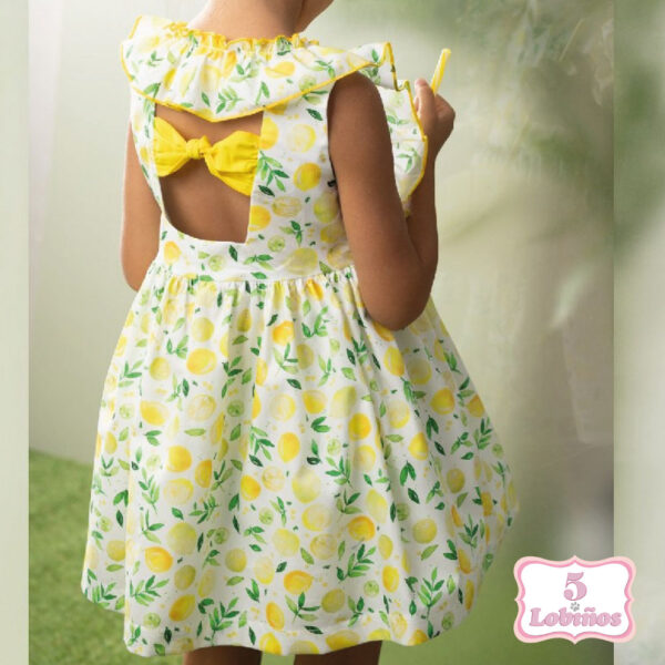 Vestido niña limones botones - Imagen 2