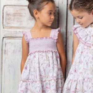 Vestido niña tirantes volante cuadros