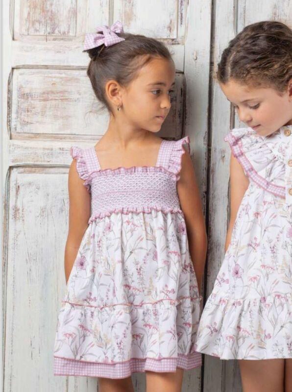 Vestido niña tirantes volante cuadros